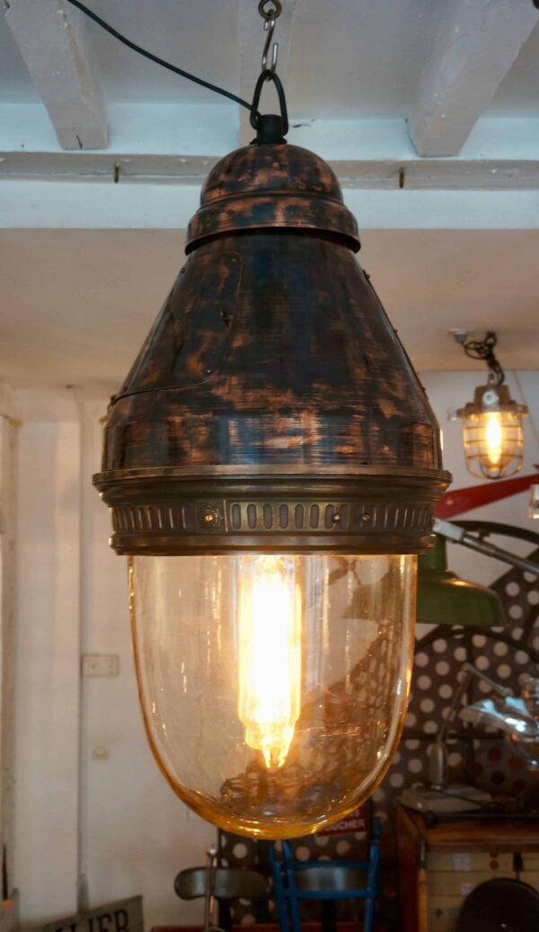 Hanging copper light