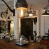 TRES GRANDE SUSPENSION EN CUIVRE ET VERRE