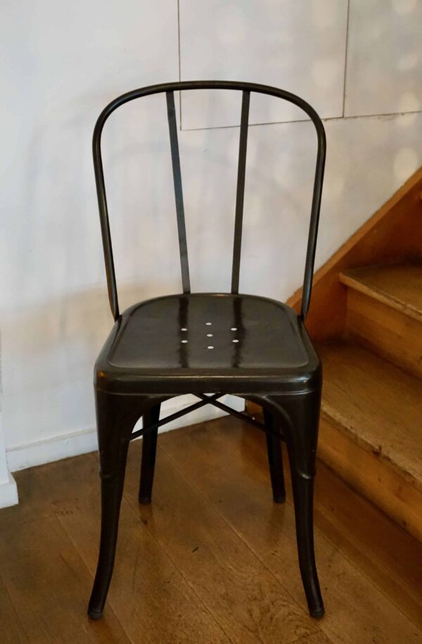 Vintage dark patin industrial chair