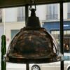 Holophane cloche industrielle en cuivre et fonte