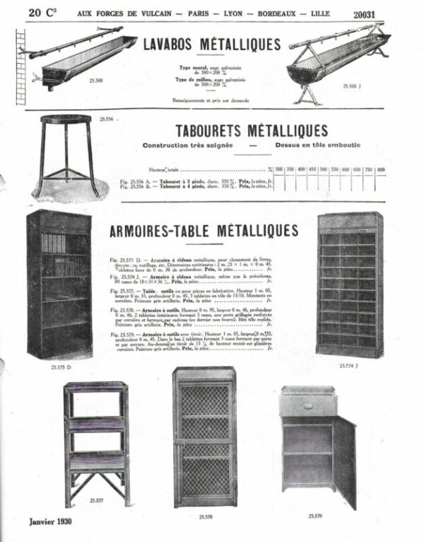 CATALOGUE AUX FORGES DE VULCAIN