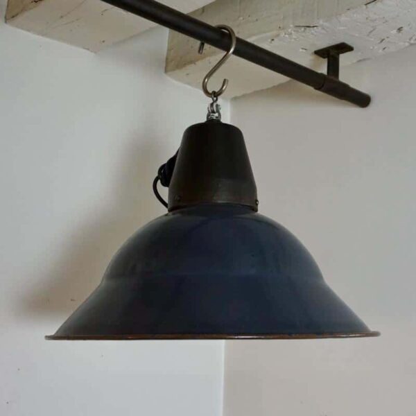 industrial enamel light with cast iron