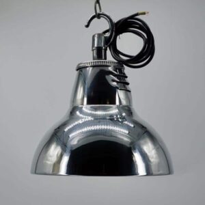 Vintage industrial Holophane light,glass and aluminium