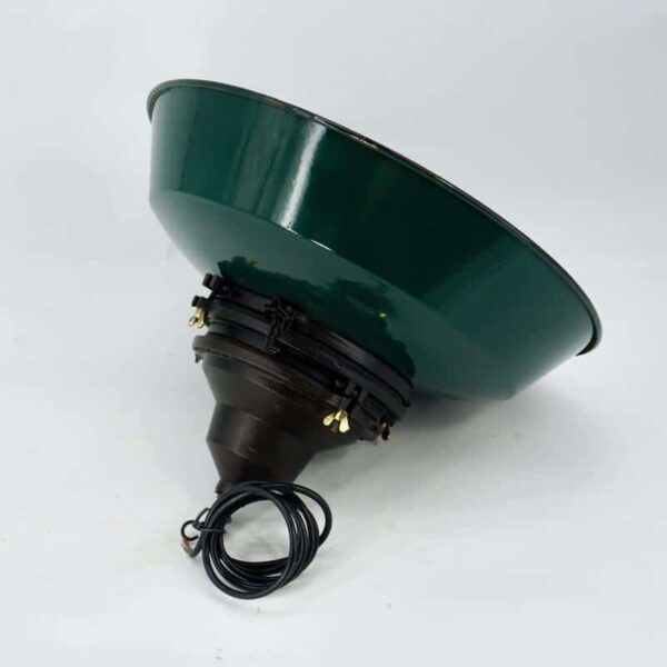 Green enamel vintage lamp