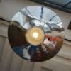 très grande lampe Holophane aluminium et verre