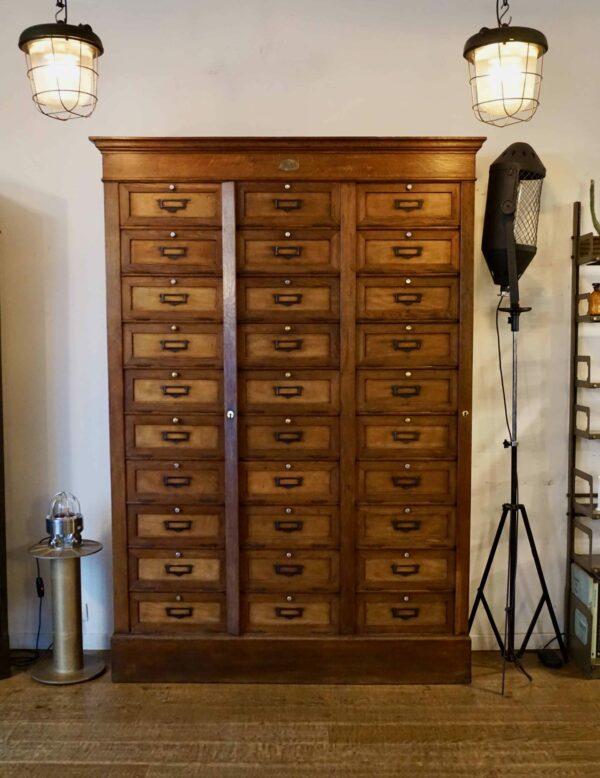 vintage industrial wooden cabinet