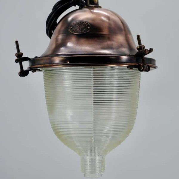 lampe holophane cuivre