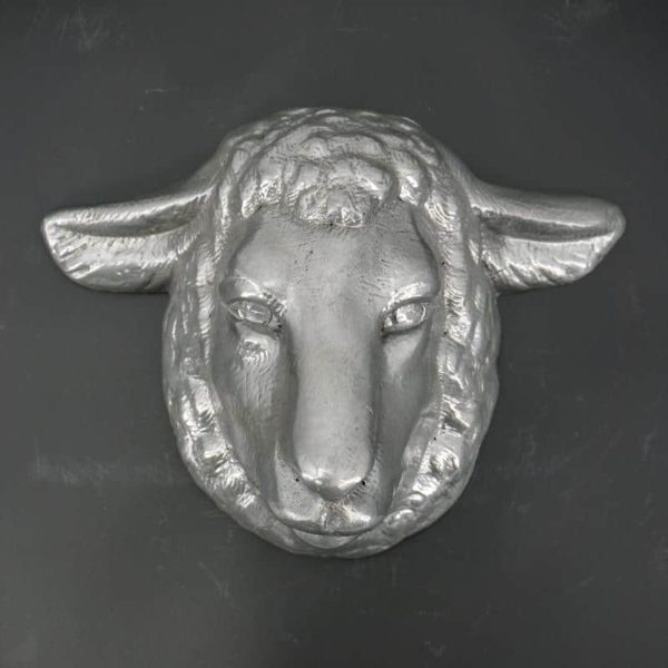 Sheep head in old resin