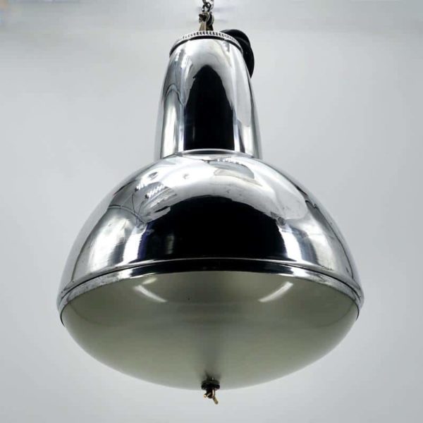 Lampe en verre et aluminium ancienne