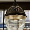 Very large Holophane pendant light in copper and glass