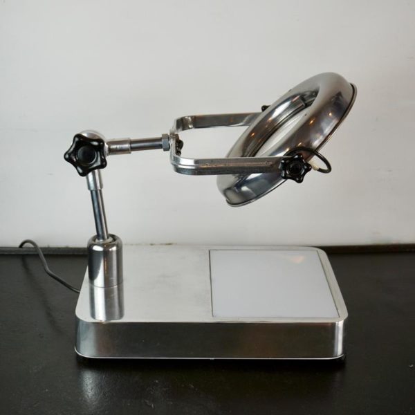 Vintage magnifying lamp with light table