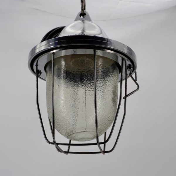 vintage industrial pendant light from poland