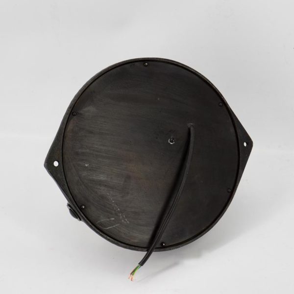 Old industrial wall light in cast steel with glass