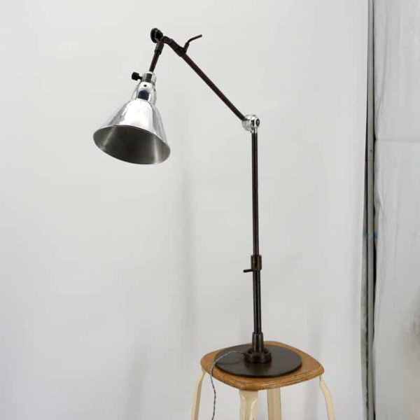 aluminum and steel lamp