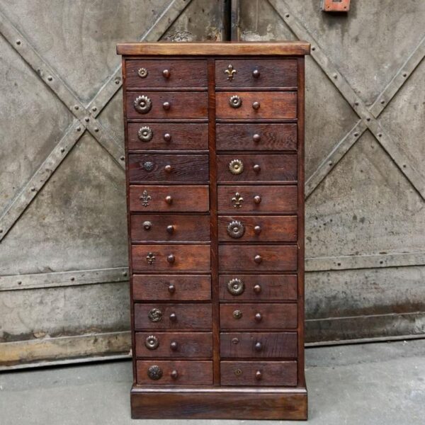 Meuble de métier 1930 à tiroirs en bois