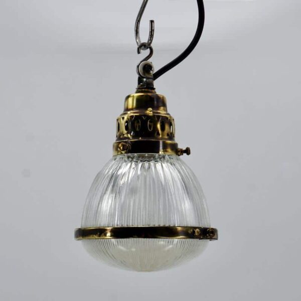 Rare suspension Holophane laiton et verre