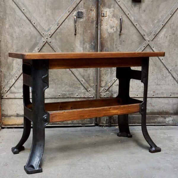 Desserte bois et fonte industrielle vintage