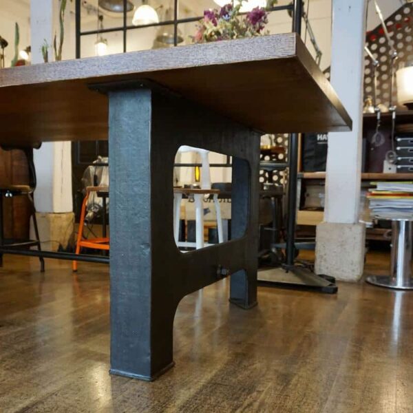 Wood and metal dining table