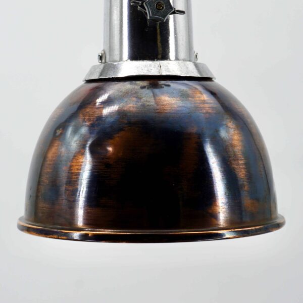 Holophane glass and old copper suspension