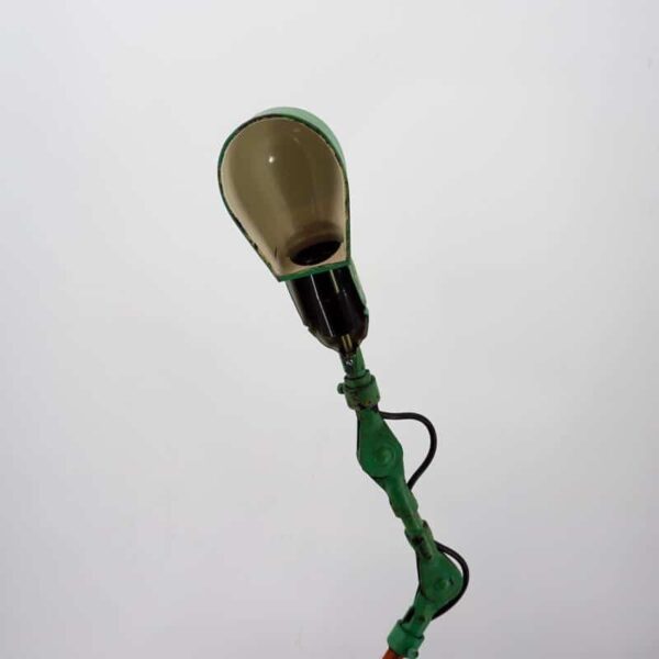Workshop lamp with green patina