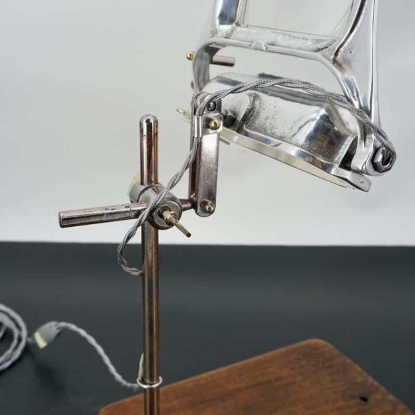 Gruber magnifying lamp with wooden base