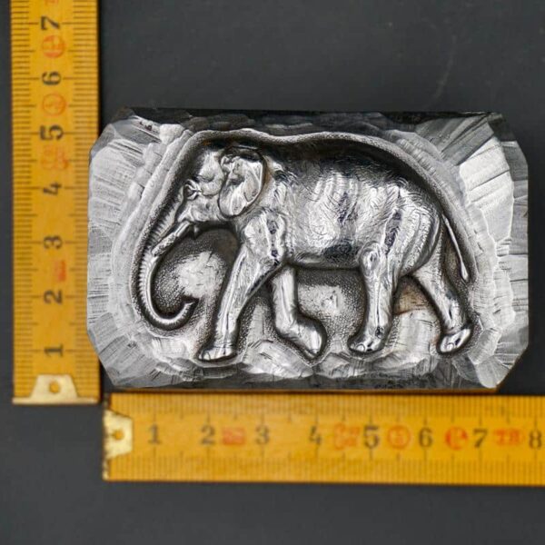 Elephant paper press engraved in steel