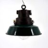 Lampe industrielle ancienne reconditionnée en tôle émaillée