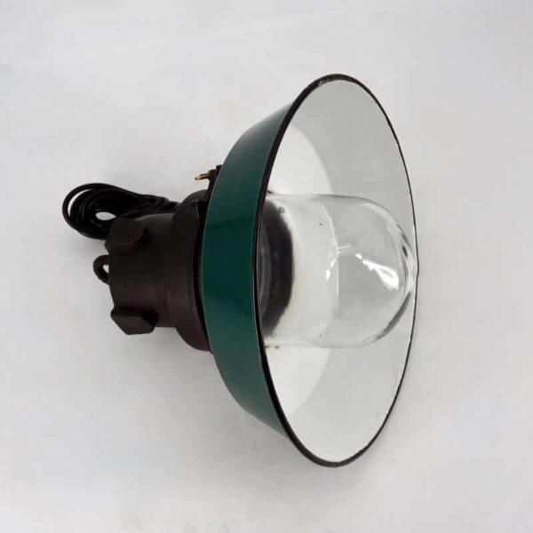Lampe de plafond avec émail et verre