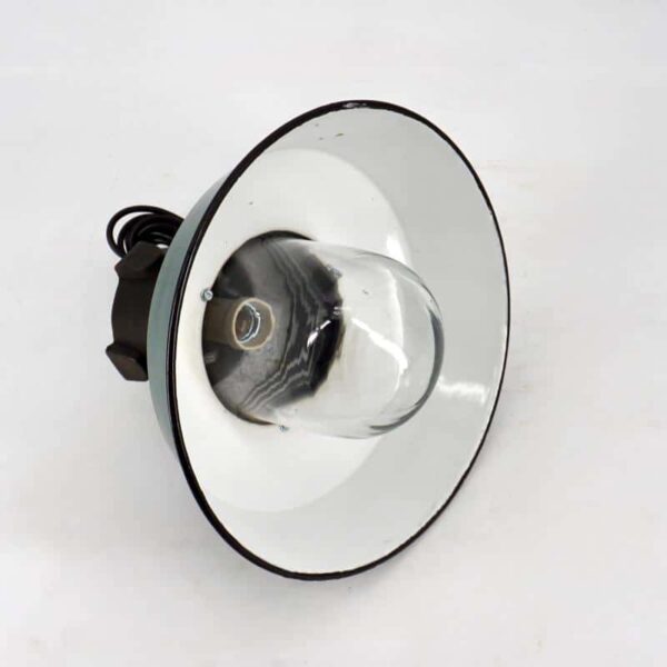 Antique industrial hanging lamp with glass