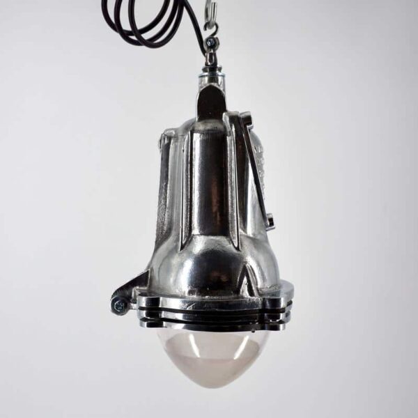 Suspension industrielle d'atelier en aluminium et verre