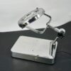 Industrial glass and aluminum table lamp