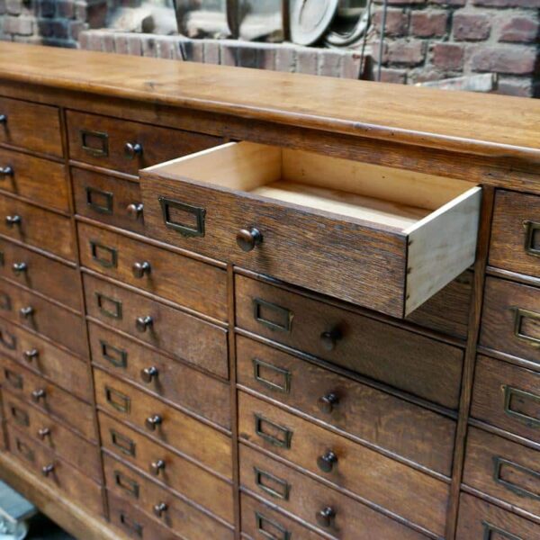 Large antique storage unit with A4 drawers
