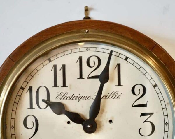 Antique wood and brass clock, Brillié brand