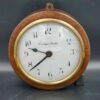 Petite Horloge électrique industrielle en bois et laiton