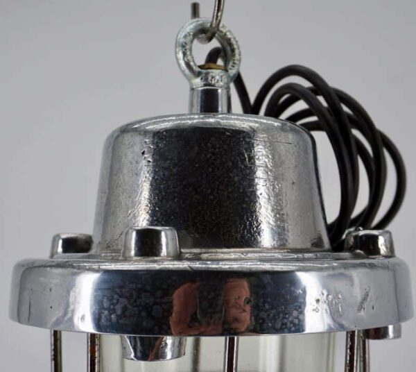 Lampe d'atelier ou d'usine ancienne réelectrifiée