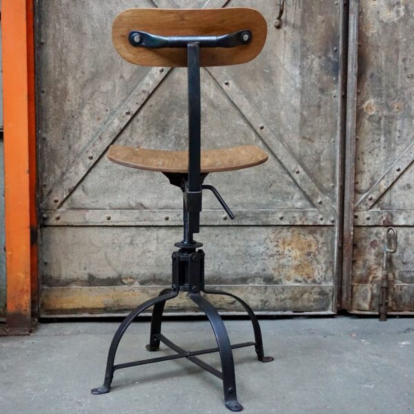 Antique height-adjustable workshop chair