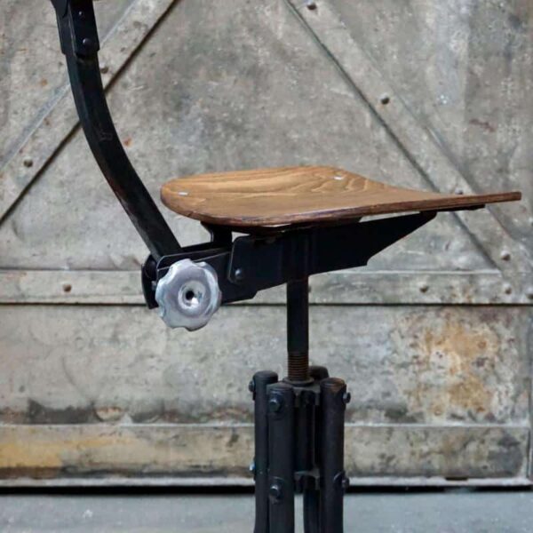 Bienaise workshop chair made of wood, metal, and boiled cardboard