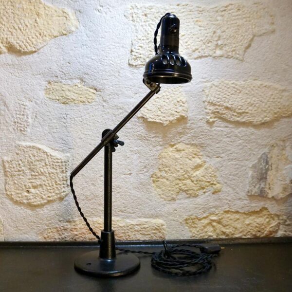 Lampe industrielle ancienne noire