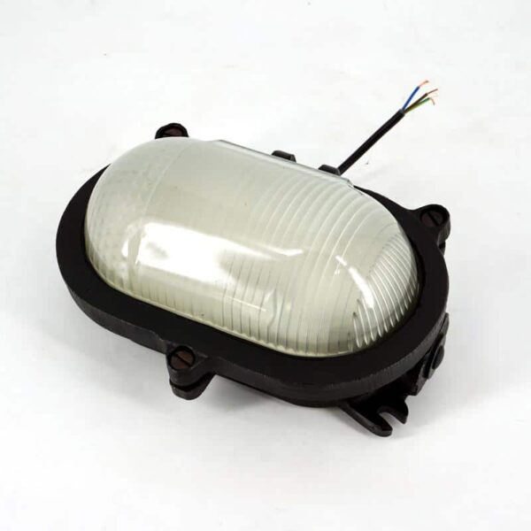 Holophane wall light Cast iron and glass