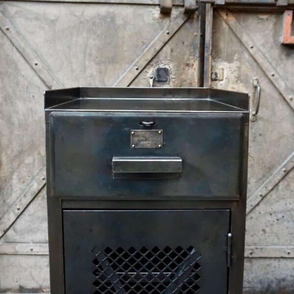 antique industrial storage cabinet