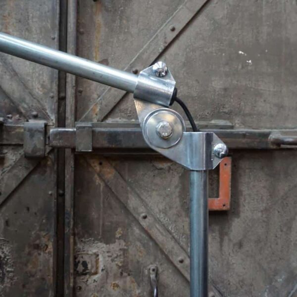 old garage lamp with wheels