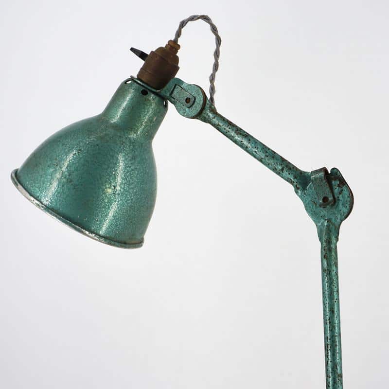 Antique GRAS RAVEL No. 222 wall light in hammered green