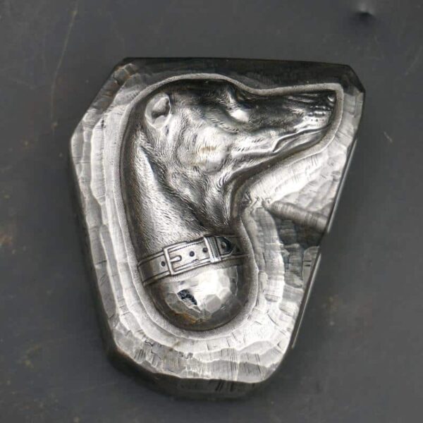 Engraved greyhound head