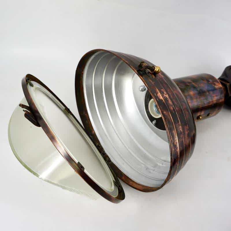 Lampe d'atelier ancienne en cuivre