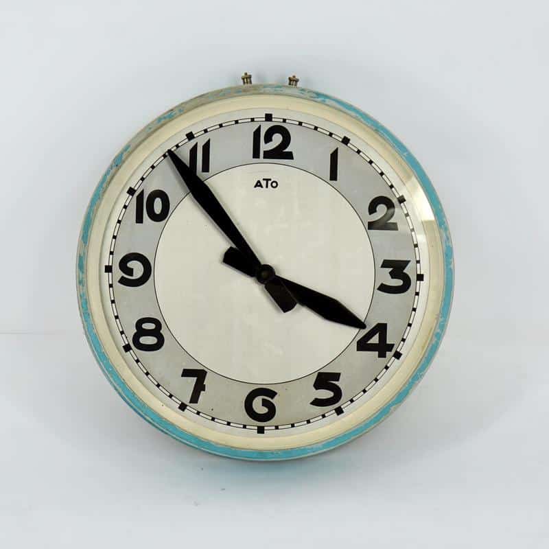 Horloge d'usine ATO des années 50 coloris Bleu