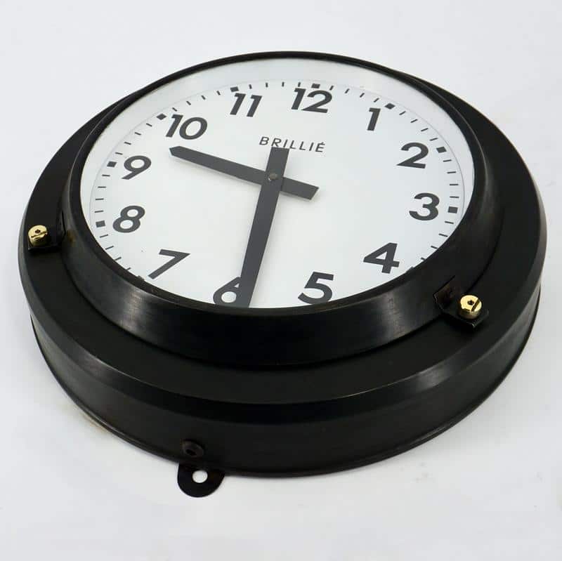 French Brillié Factory Clock – Patinated Steel Finish
