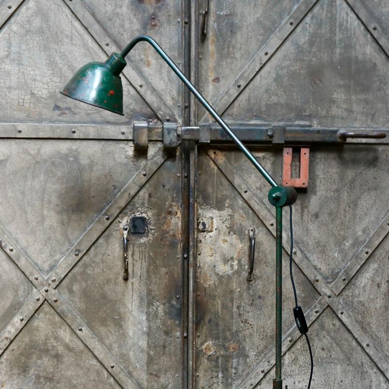 Lampadaire vintage coloris vert avec variateur