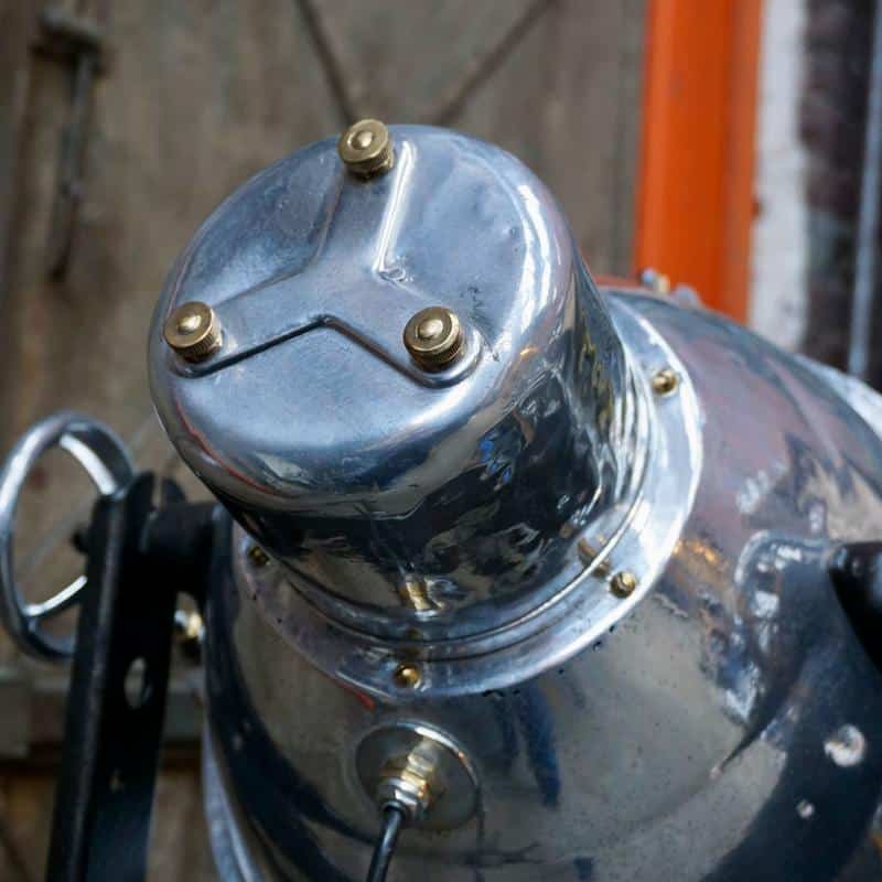 Antique industrial aluminium spotlight, rewired.
