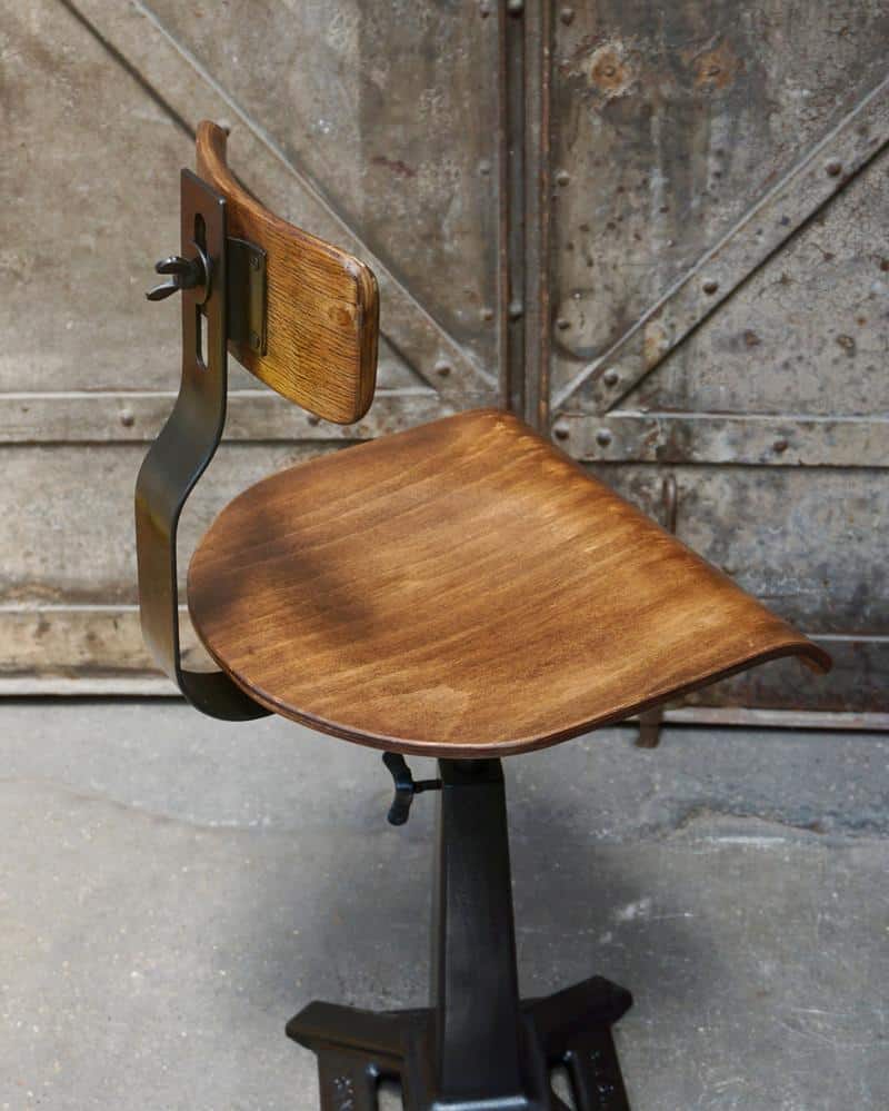 Vintage industrial sewing workshop chairs