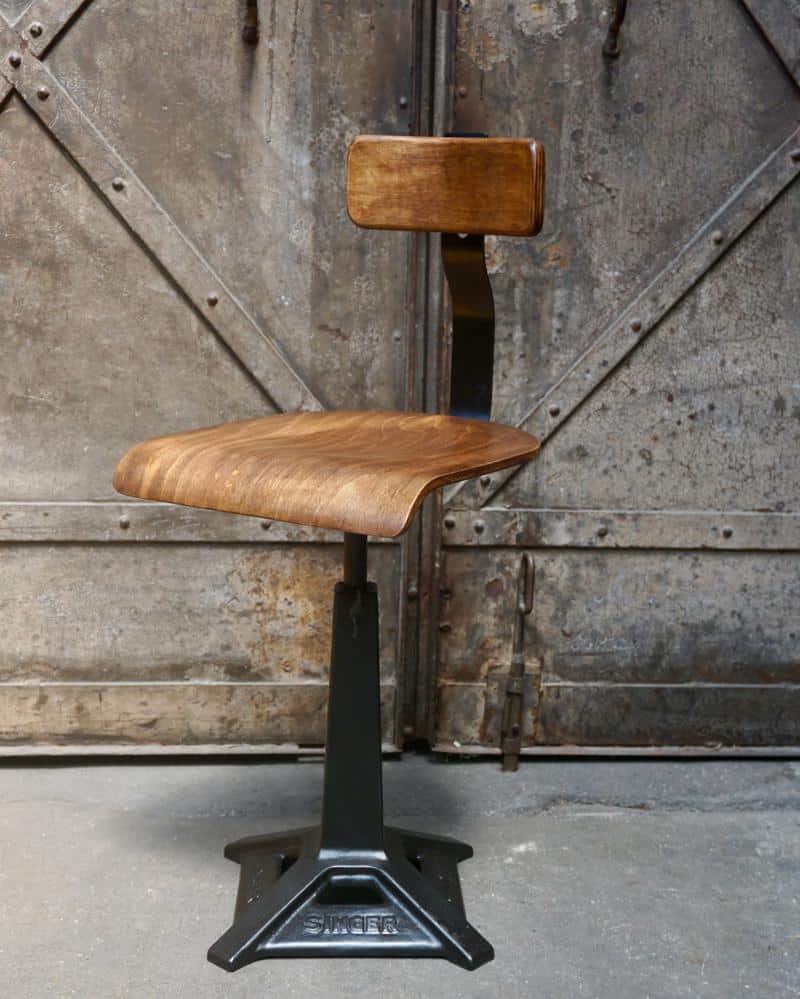 Chaise SINGER bois et métal vers 1930